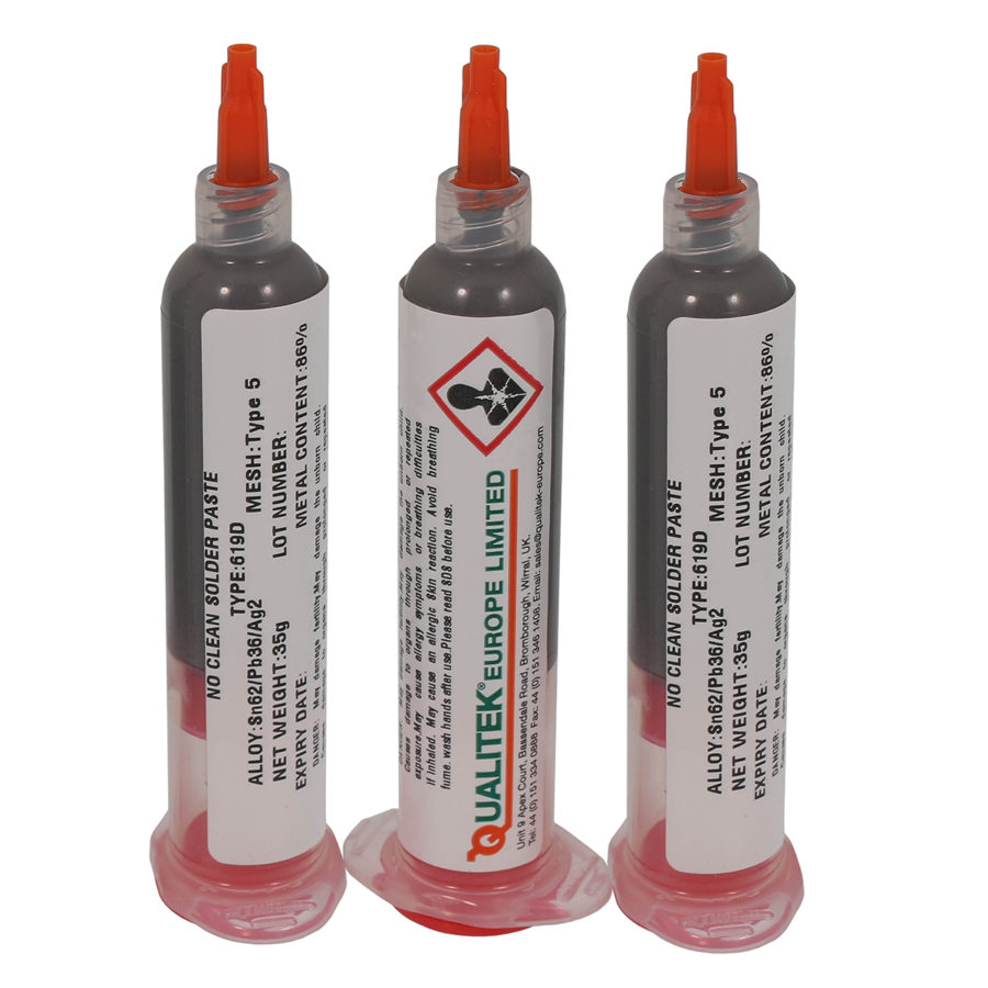 DSP 619D T5 62/36/2 10CC SOLDER PASTE SYRINGE Solders & Fluxes
