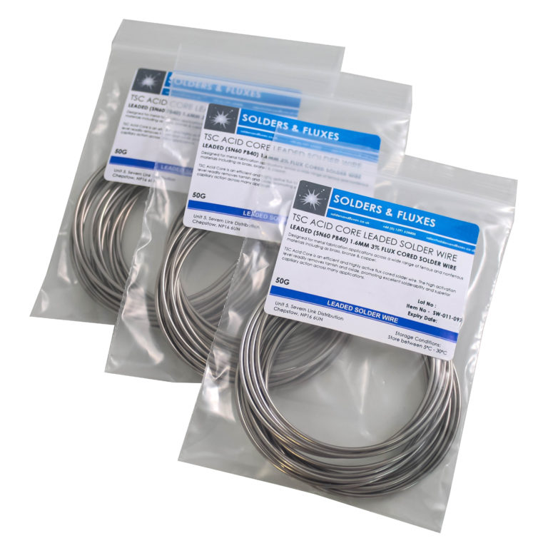 TSC ACID CORE 1.6MM 60/40 3 SOLDER WIRE 50G Solders & Fluxes