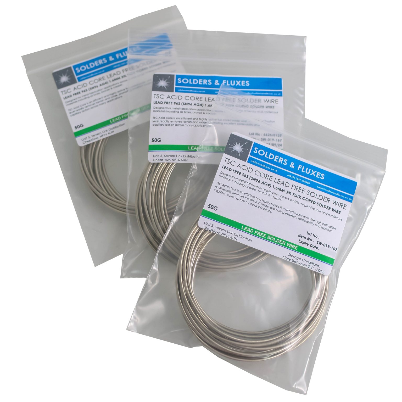 TSC ACID CORE 96S 3% SOLDER WIRE 50G - Solders & Fluxes