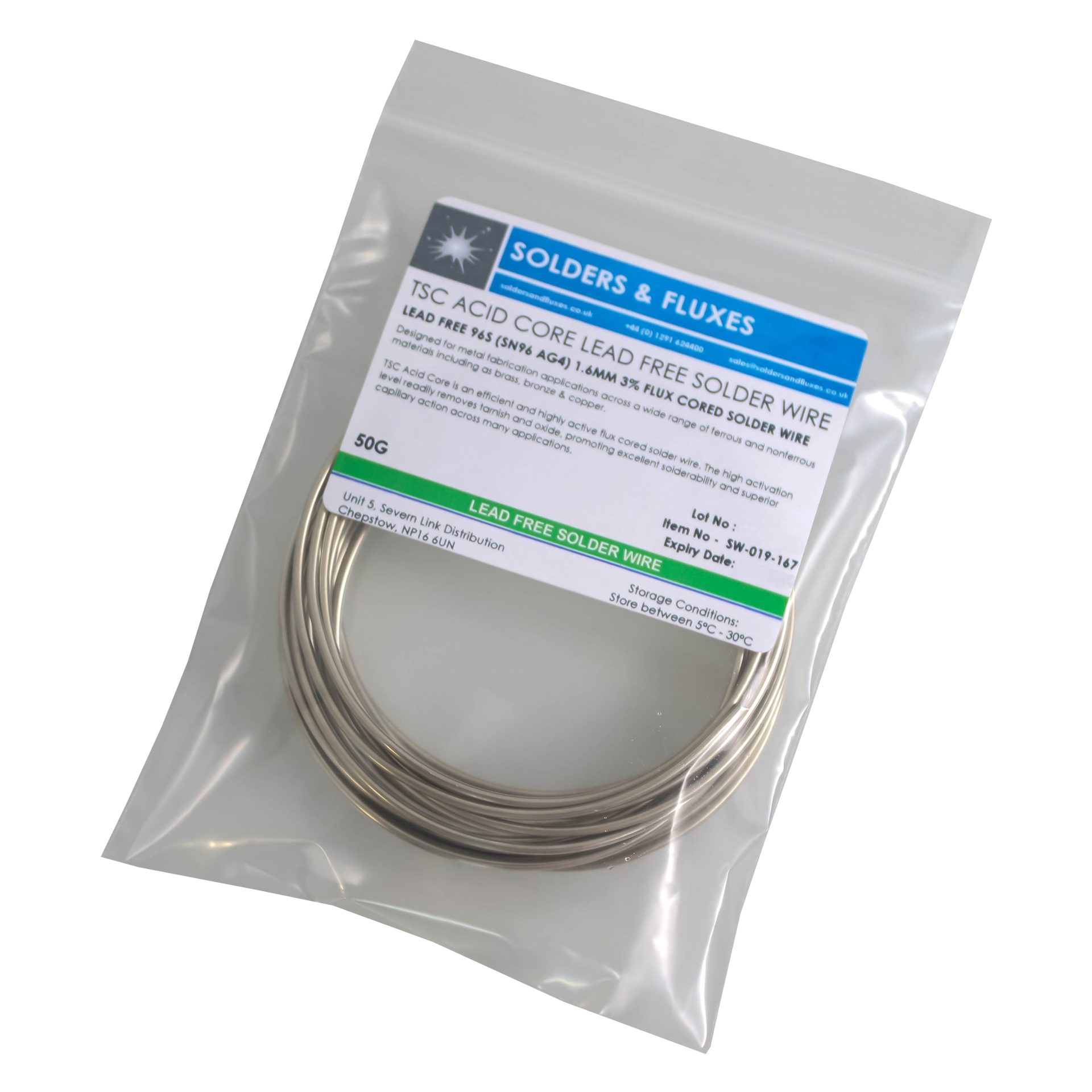 TSC ACID CORE 96S 3% SOLDER WIRE 50G - Solders & Fluxes